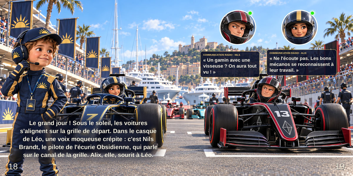 Chaque scène est illustrée en grand