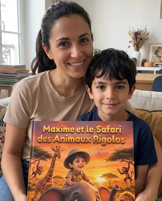 Enfant qui découvre son livre personnalisé Pixly Story
