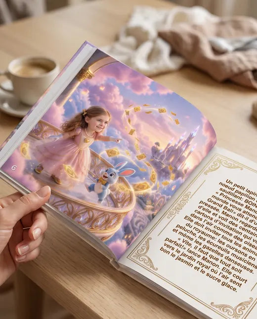 Enfant qui découvre son livre personnalisé Pixly Story