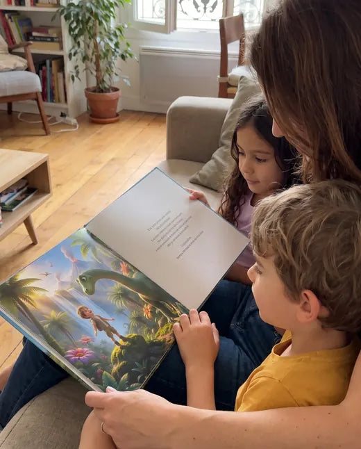 Enfant qui découvre son livre personnalisé Pixly Story